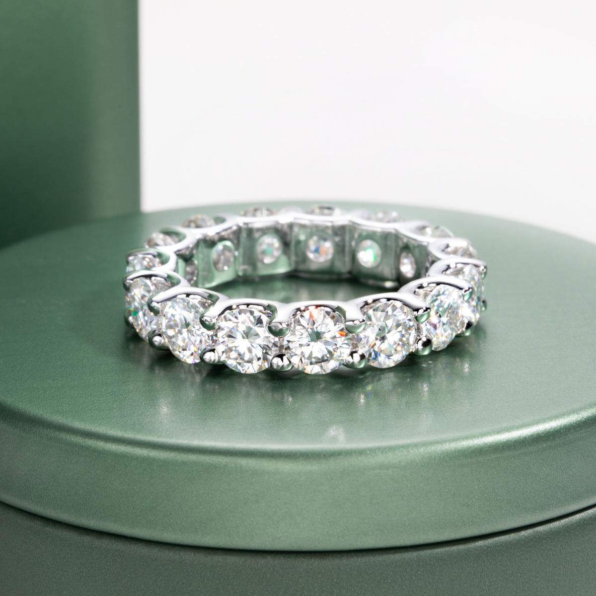 4.5mm Full Band Moissanite Ring, S925 Sterling Silver