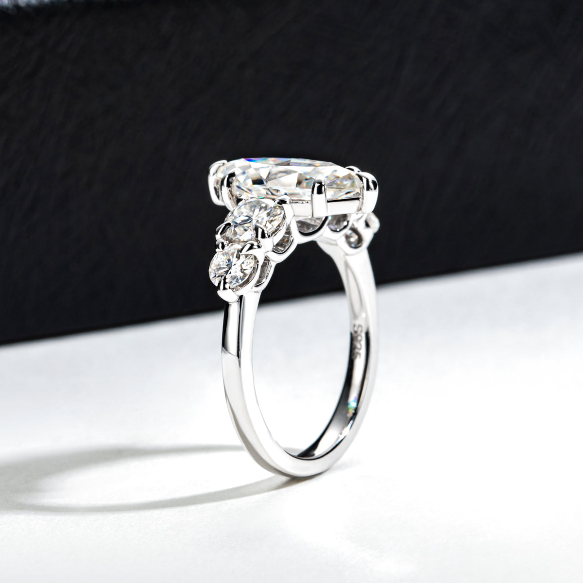 S925 Silver Marquise Cut Moissanite Special Design Ring