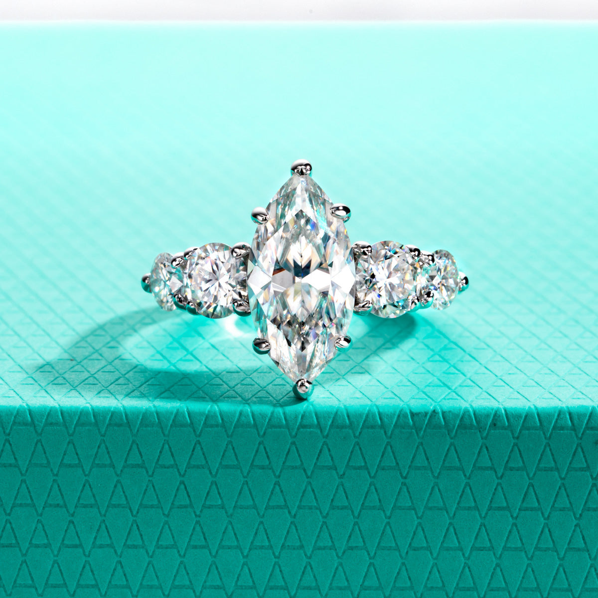 S925 Silver Marquise Cut Moissanite Special Design Ring