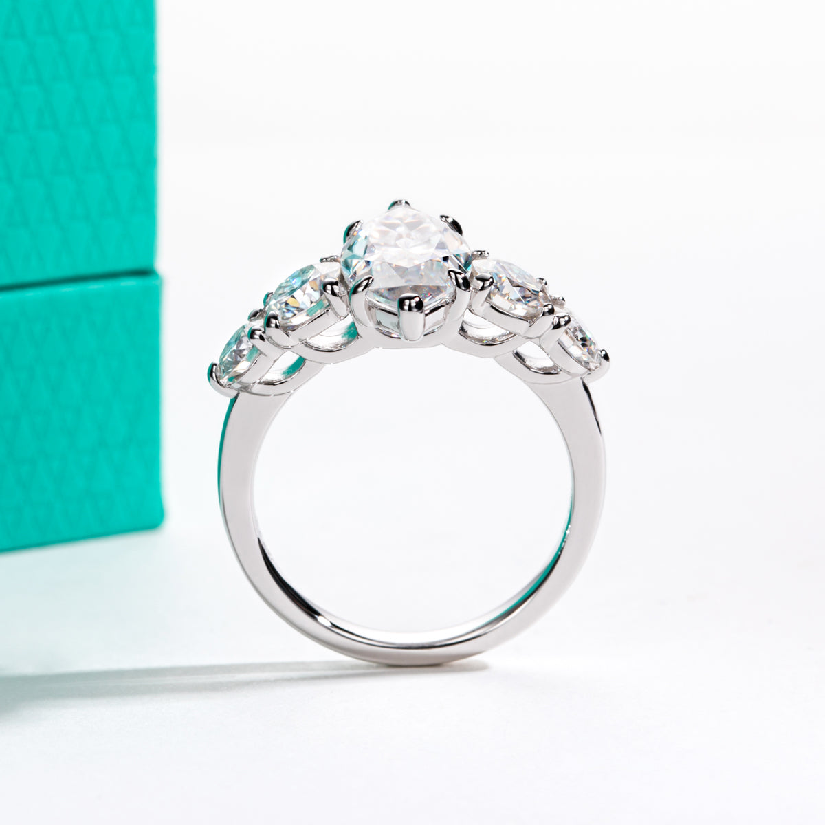 S925 Silver Marquise Cut Moissanite Special Design Ring