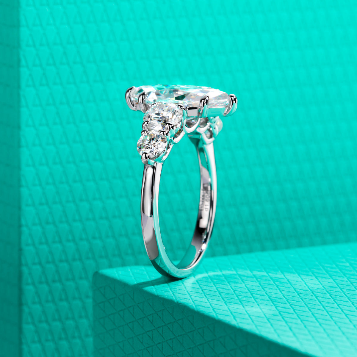 S925 Silver Marquise Cut Moissanite Special Design Ring