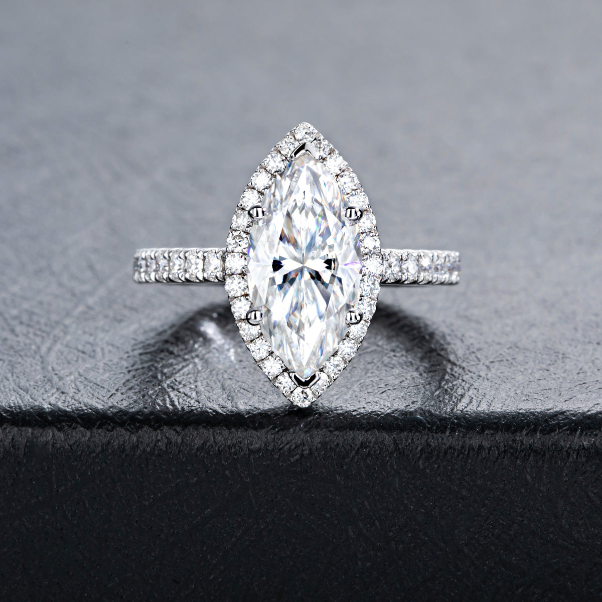 S925 Silver Marquise Moissanite Ring