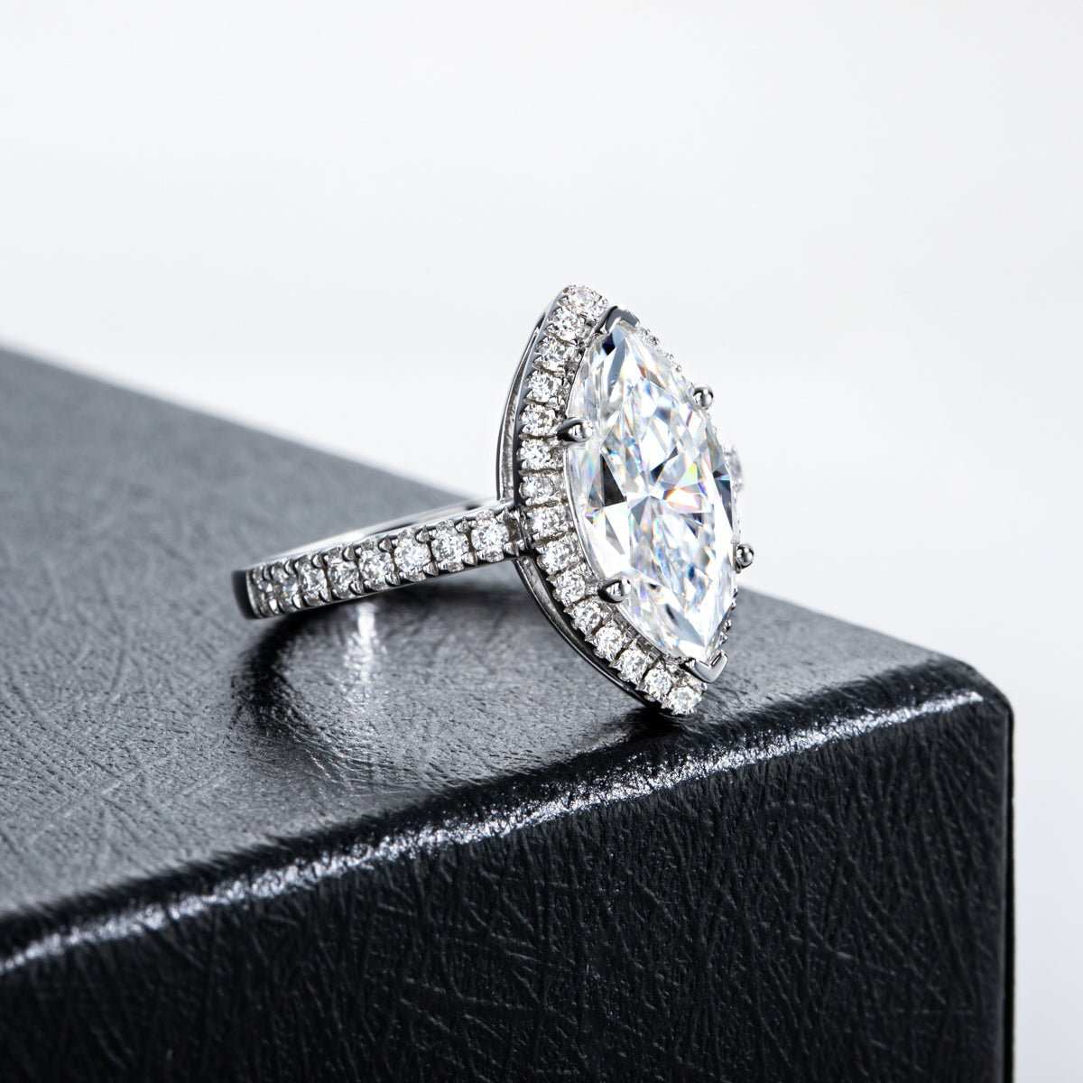 S925 Silver Marquise Moissanite Ring