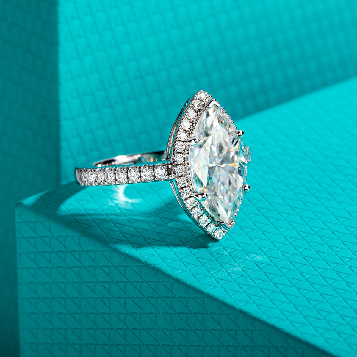 S925 Silver Marquise Moissanite Ring