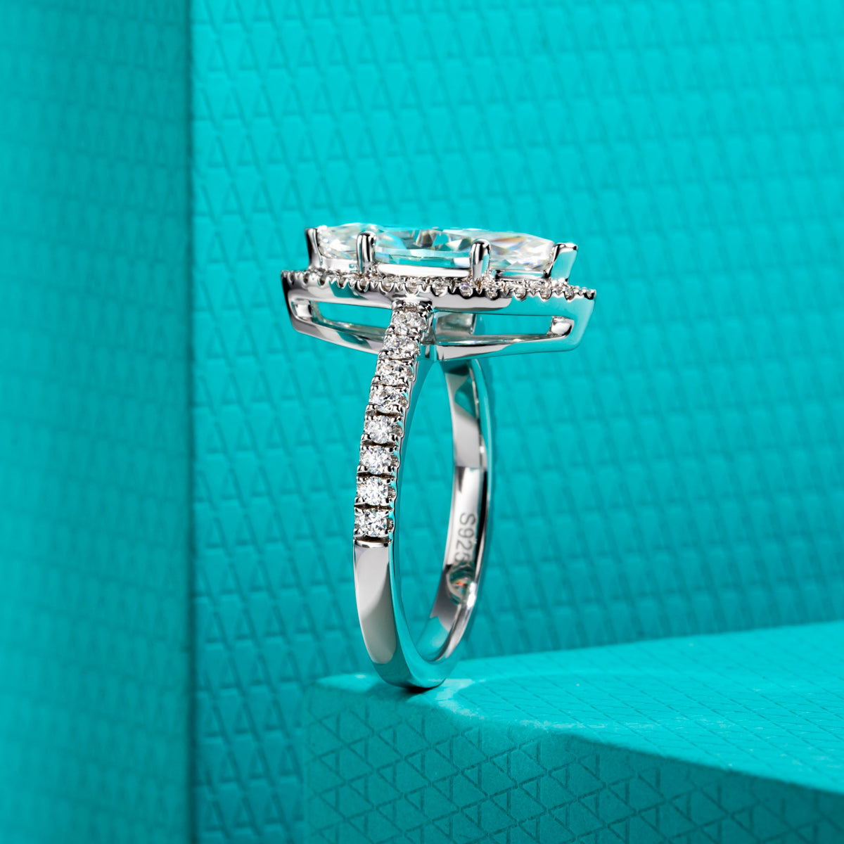 S925 Silver Marquise Moissanite Ring