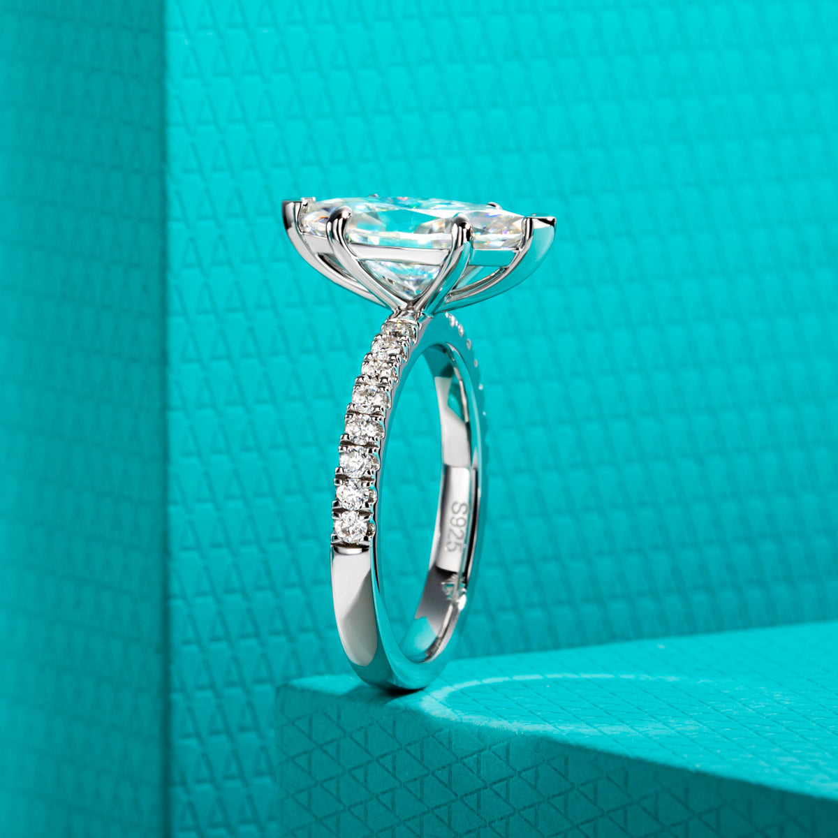 S925 Sterling Silver Marquise Cut Moissanite Ring