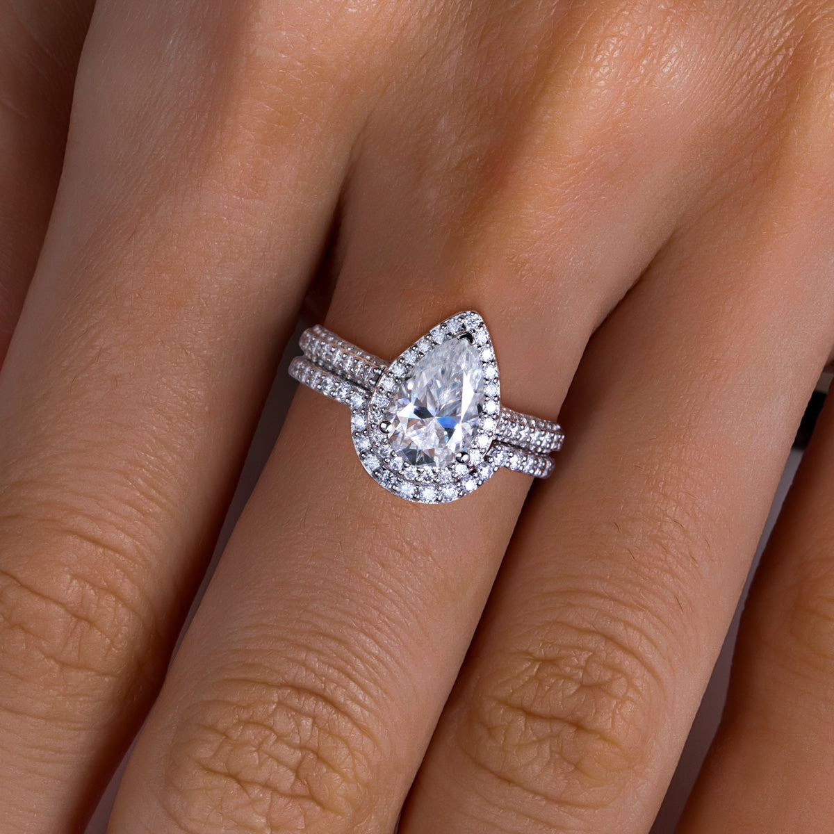 Pear Moissanite S925 Silver Rings | Assorted Designs