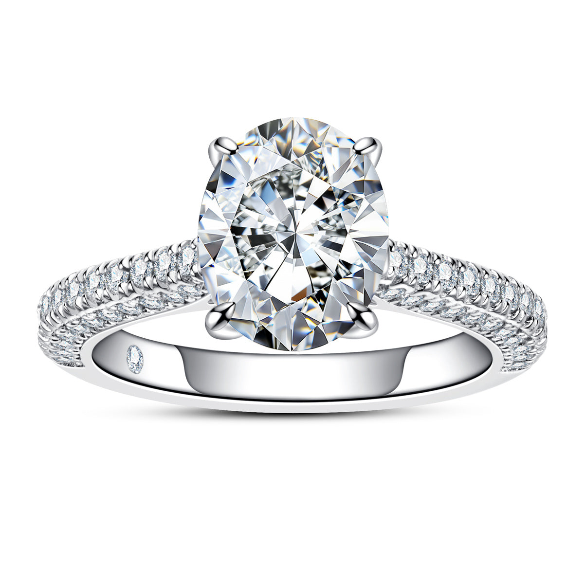 S925 Sterling Silver Oval Moissanite Special Edition Wedding Ring