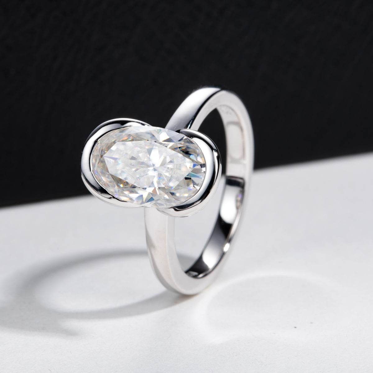 S925 Silver 3.0ct Oval Moissanite Special Edition Ring