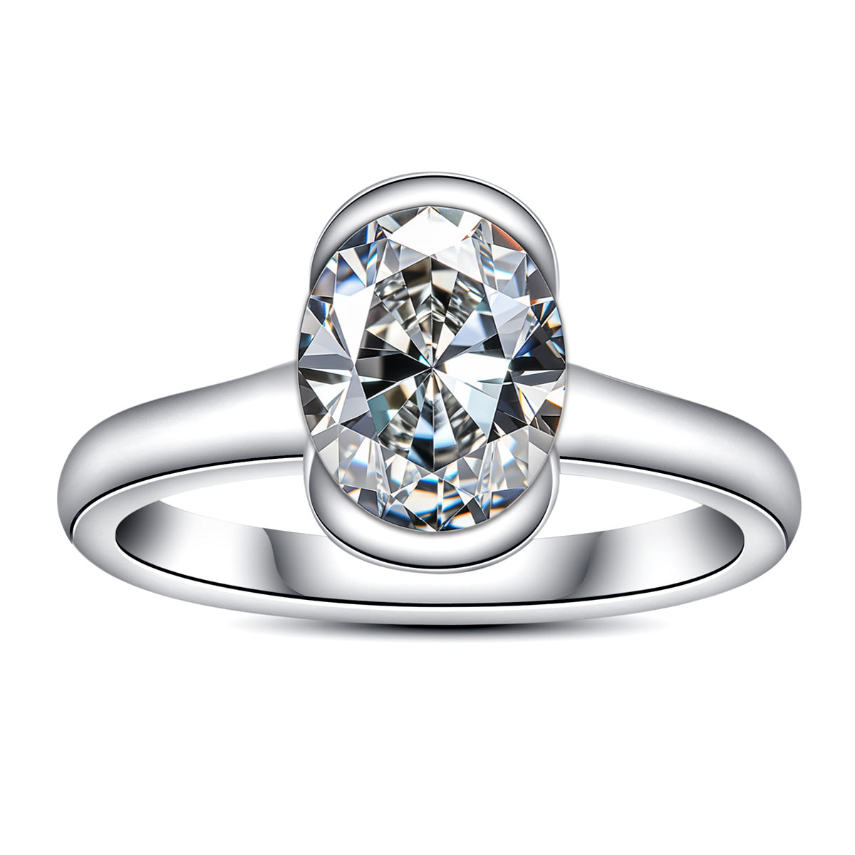 S925 Silver 3.0ct Oval Moissanite Special Edition Ring