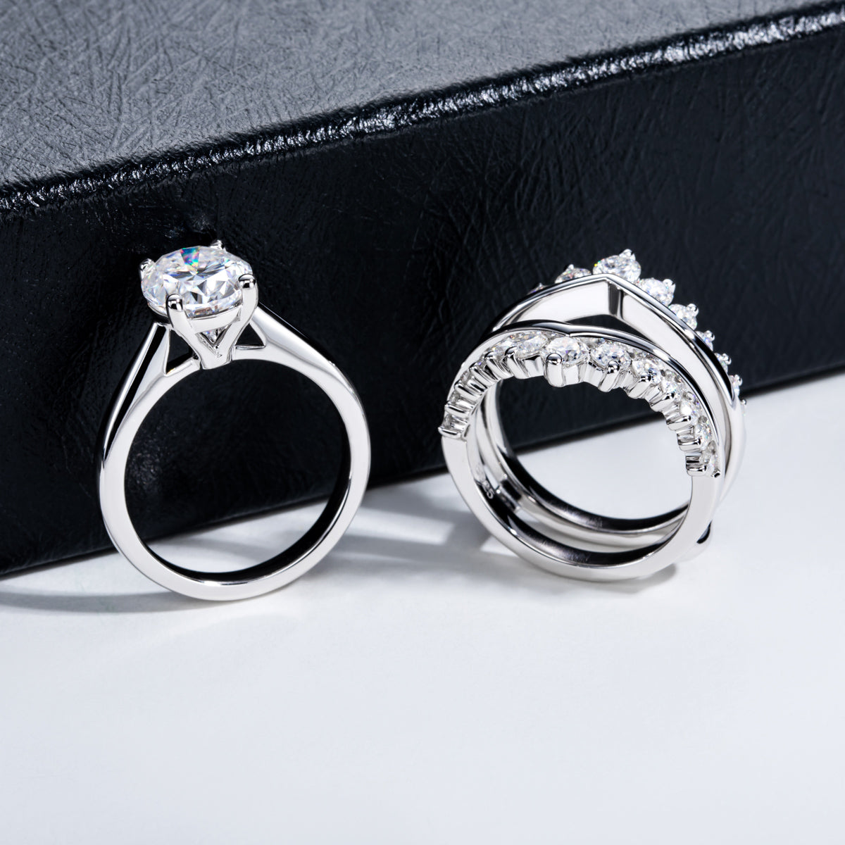 S925‑Silver Moissanite Stackable Ring Set