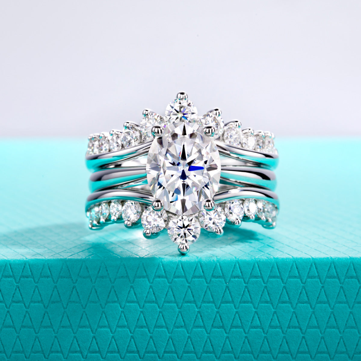 S925‑Silver Moissanite Stackable Ring Set