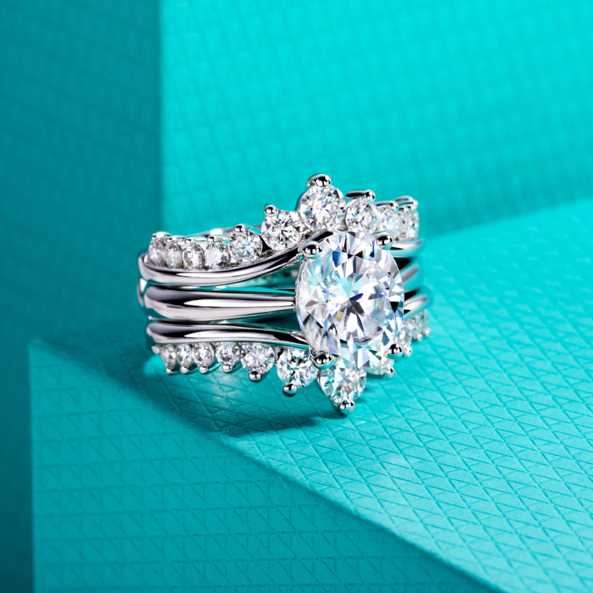 S925‑Silver Moissanite Stackable Ring Set