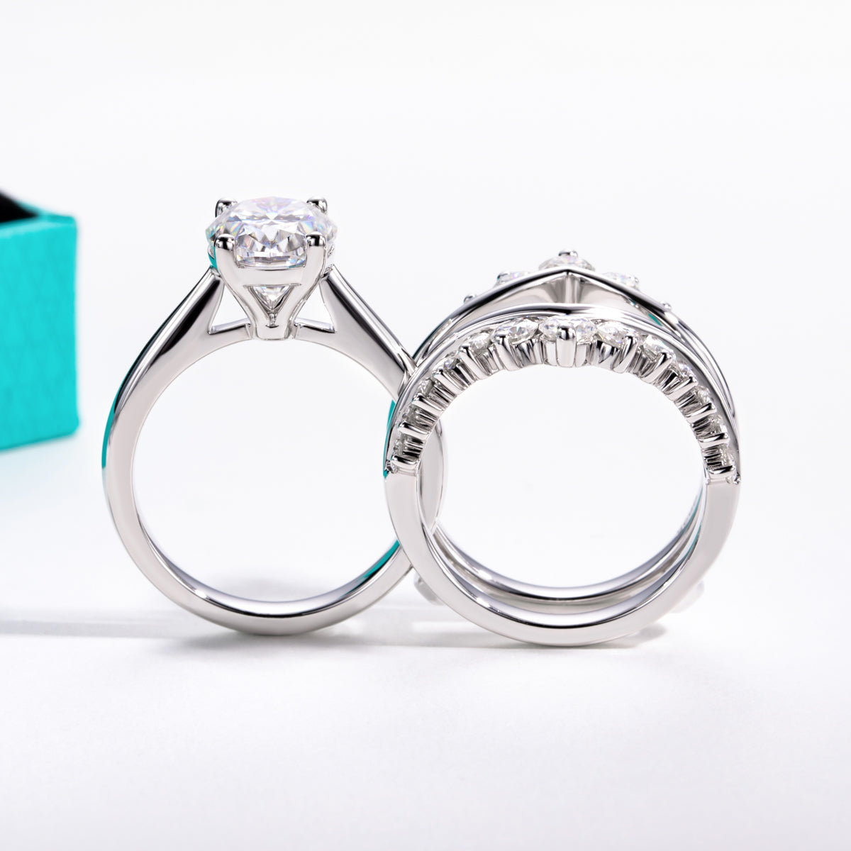 S925‑Silver Moissanite Stackable Ring Set