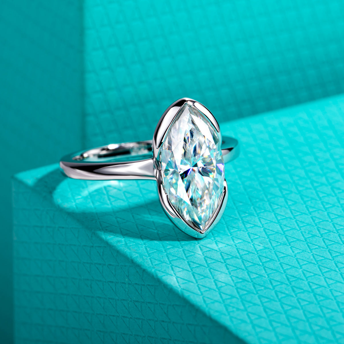 3.0CT Marquise‑Cut Moissanite Ring in S925 Sterling Silver