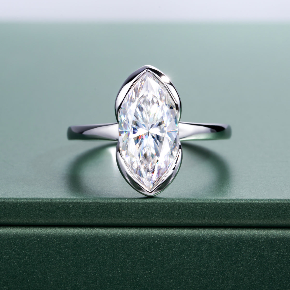 3.0CT Marquise‑Cut Moissanite Ring in S925 Sterling Silver