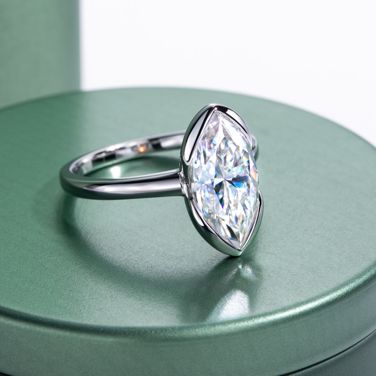 3.0CT Marquise‑Cut Moissanite Ring in S925 Sterling Silver