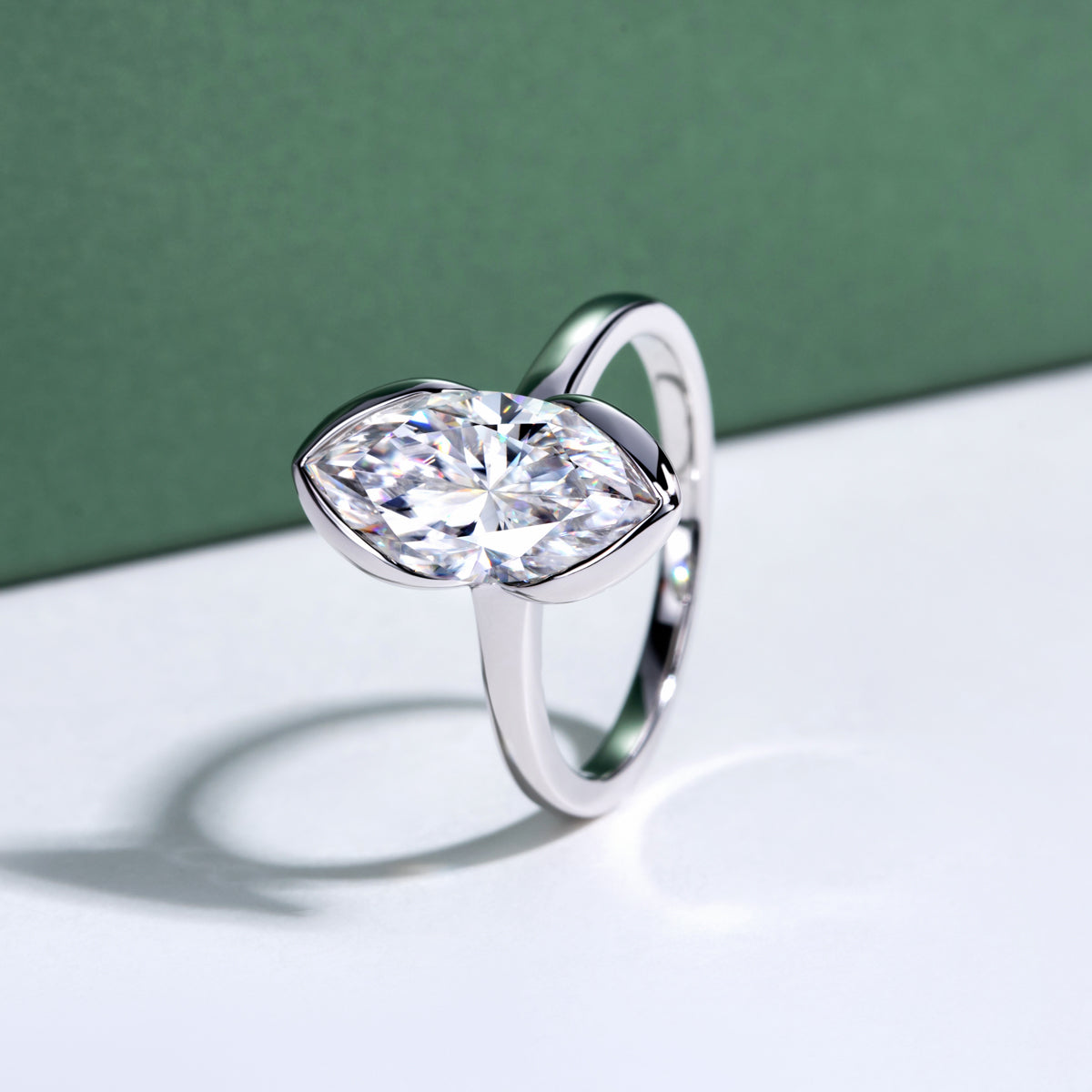 3.0CT Marquise‑Cut Moissanite Ring in S925 Sterling Silver