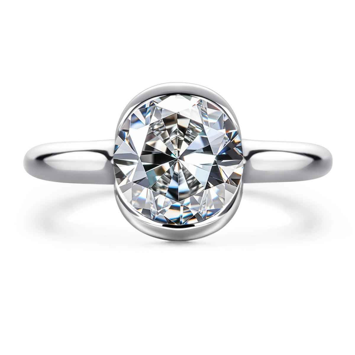 S925 Sterling‑Silver Round‑Cut 2.0CT Single‑Stone Moissanite Ring