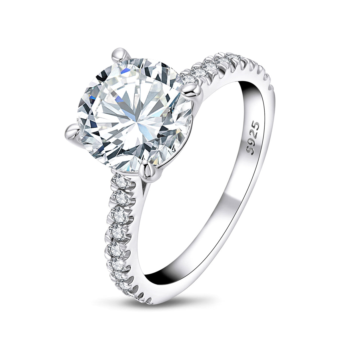 S925 Sterling Silver Women’s Round Center