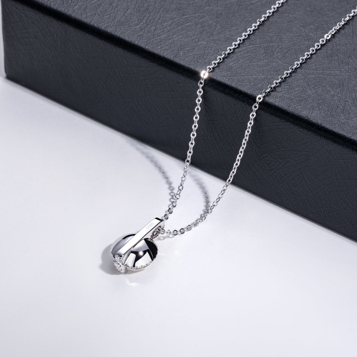 S925‑Silver Round Moissanite Pendant, 3.0 CT