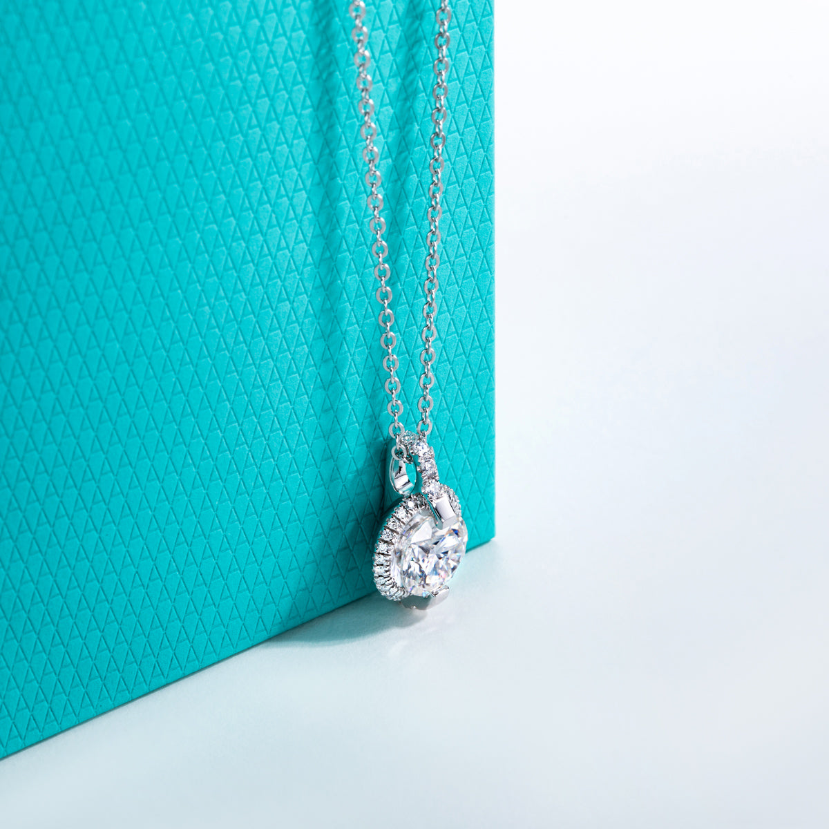 S925‑Silver Round Moissanite Pendant, 3.0 CT