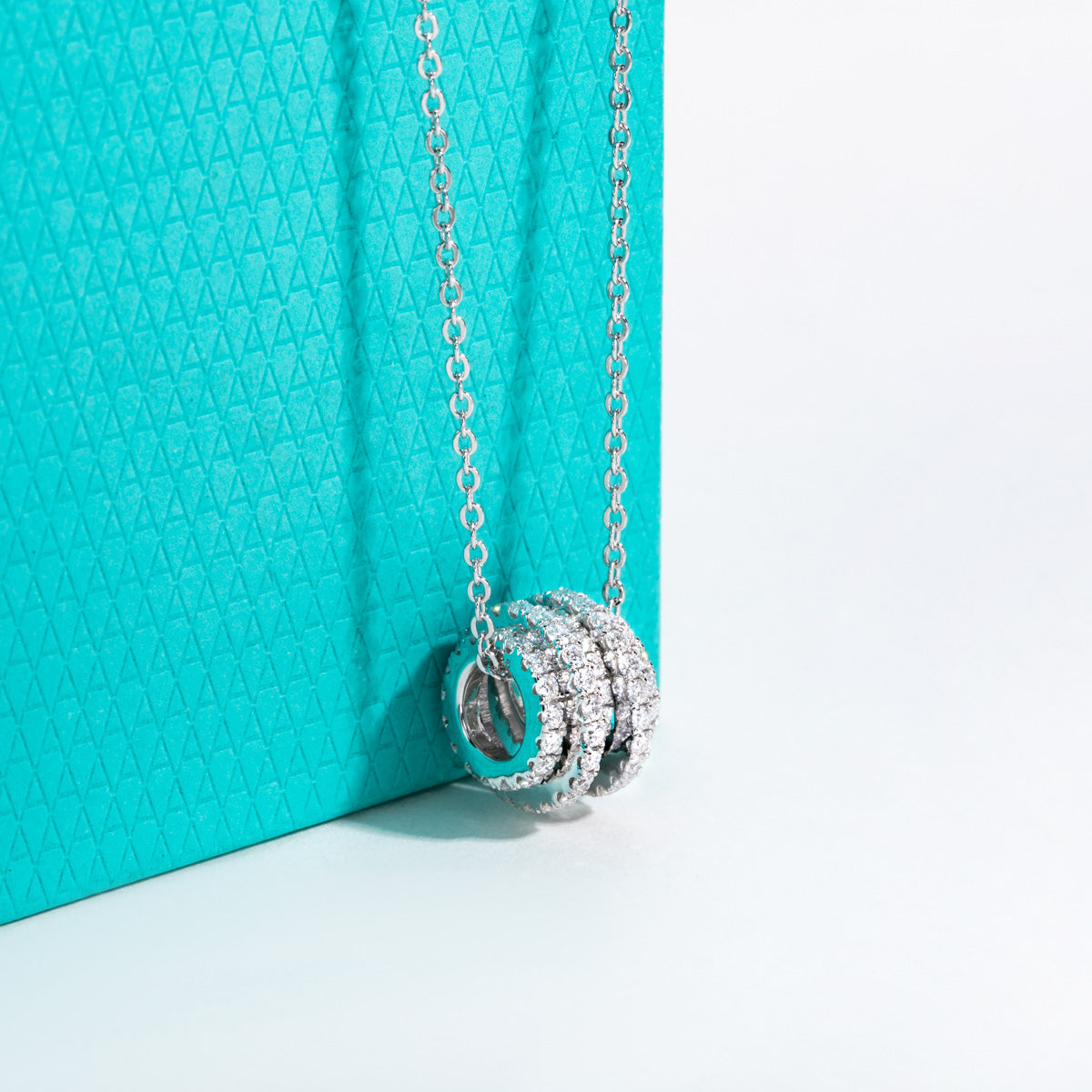 S925 Sterling Silver Full Moissanite Barrel Bead Pendant
