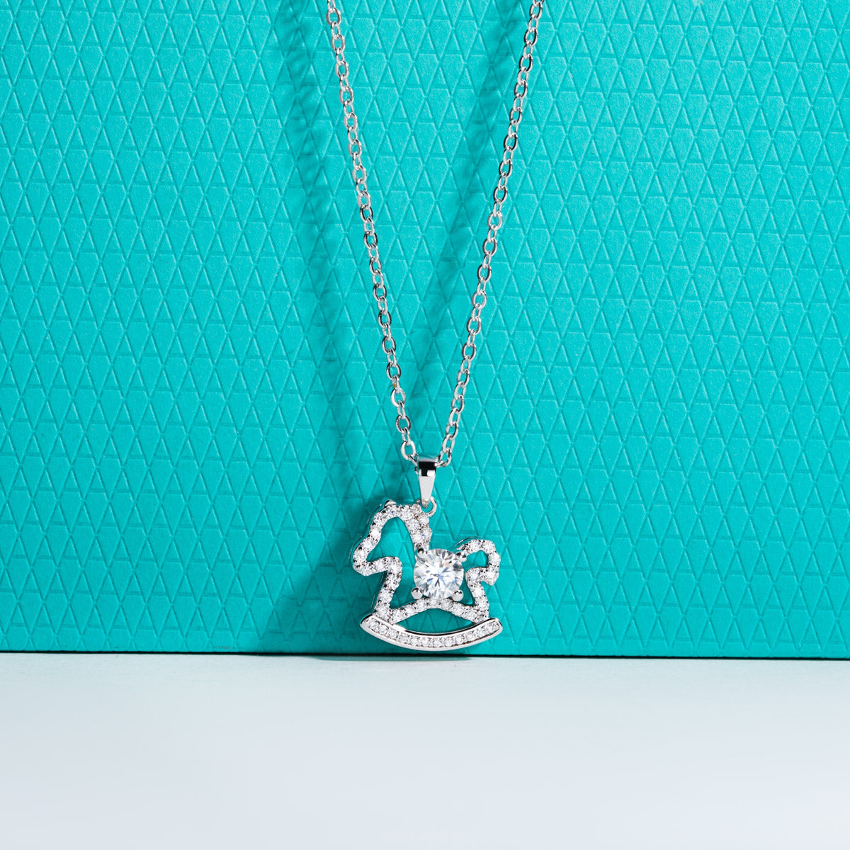 S925 Sterling Silver Moissanite Trojan Horse Pendant