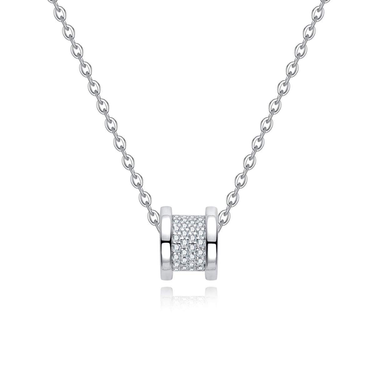 S925 Sterling Silver Moissanite Hourglass Pendant
