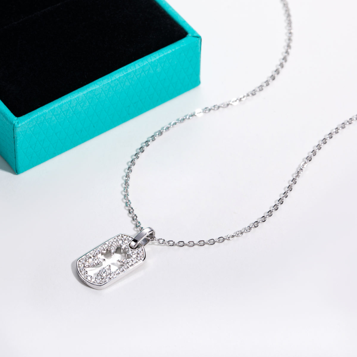 S925 Sterling Silver Full Moissanite Cross Necklace