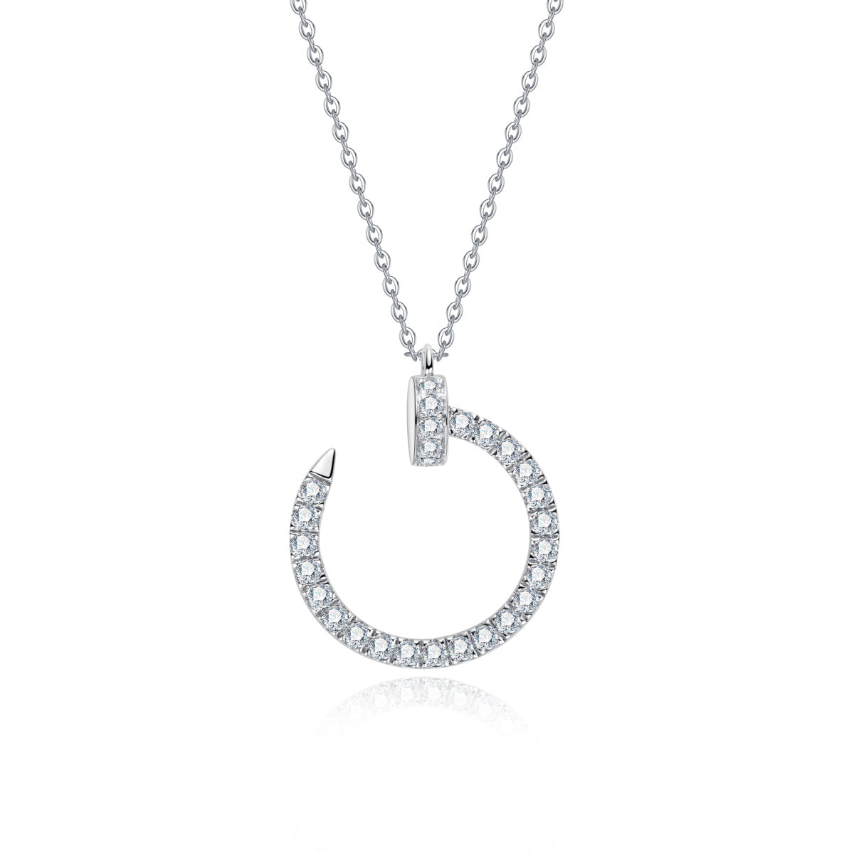 S925 Sterling Silver Moissanite Nail Clavicle Necklace