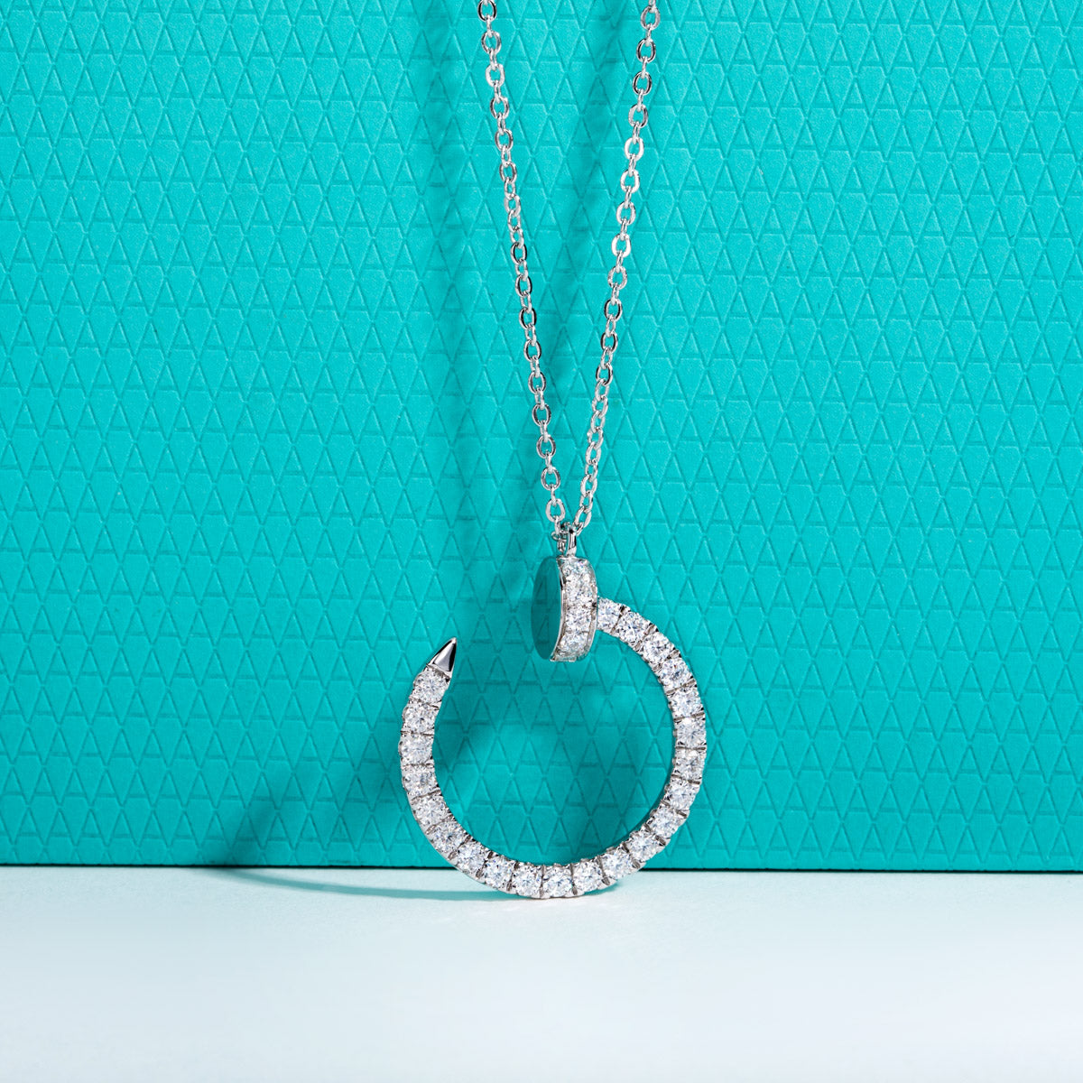 S925 Sterling Silver Moissanite Nail Clavicle Necklace