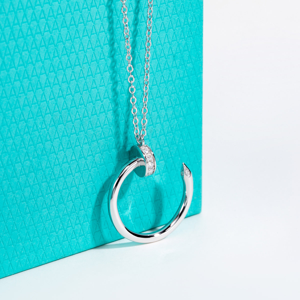 S925 Sterling Silver Moissanite Nail Clavicle Chain