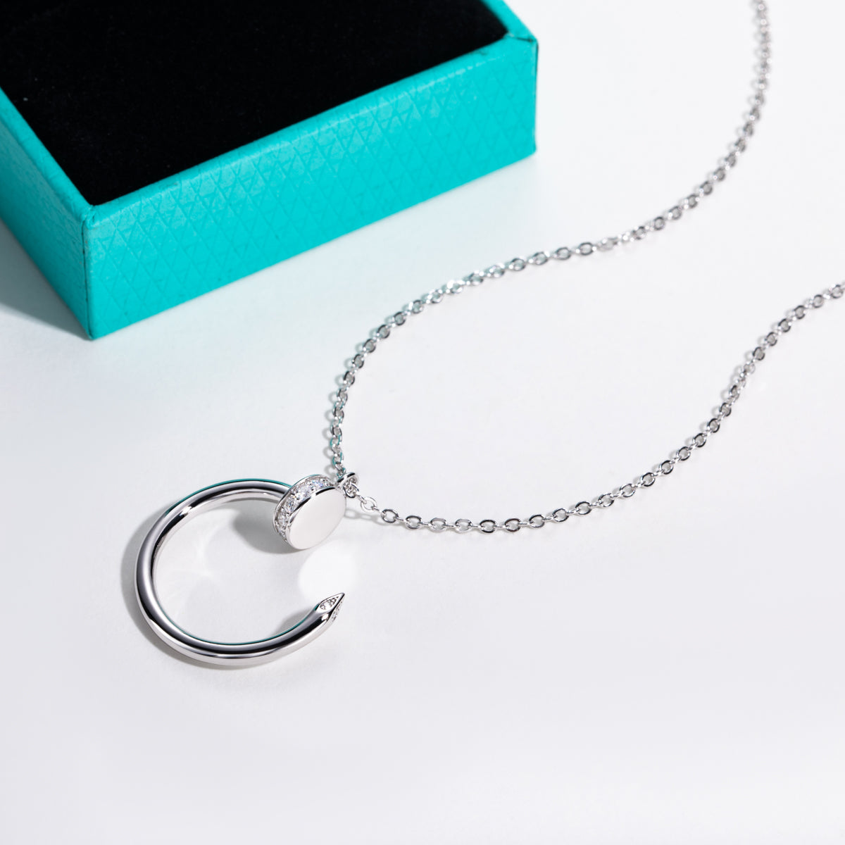 S925 Sterling Silver Moissanite Nail Clavicle Chain
