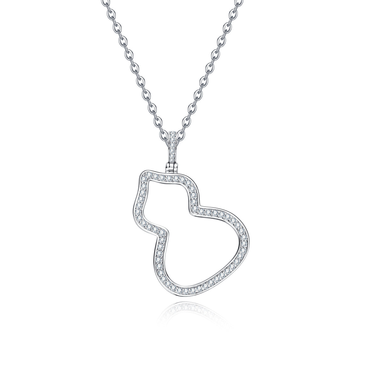 S925 Sterling Silver Full Paved Moissanite Gourd Pendant
