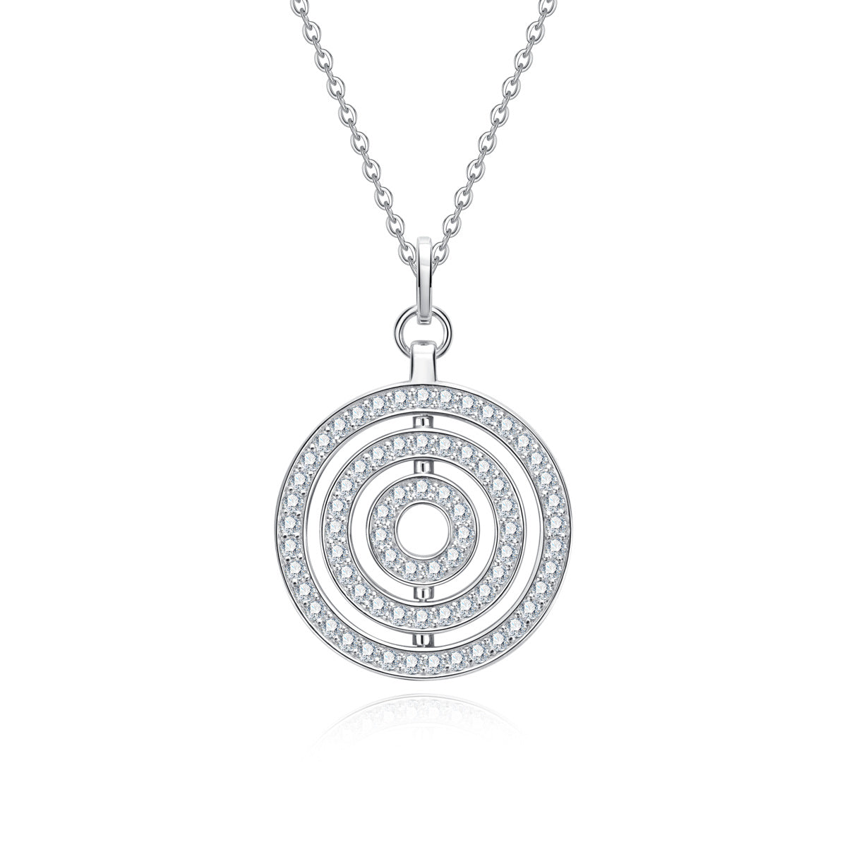 S925 Sterling Silver Moissanite Rotating Lucky Pendant