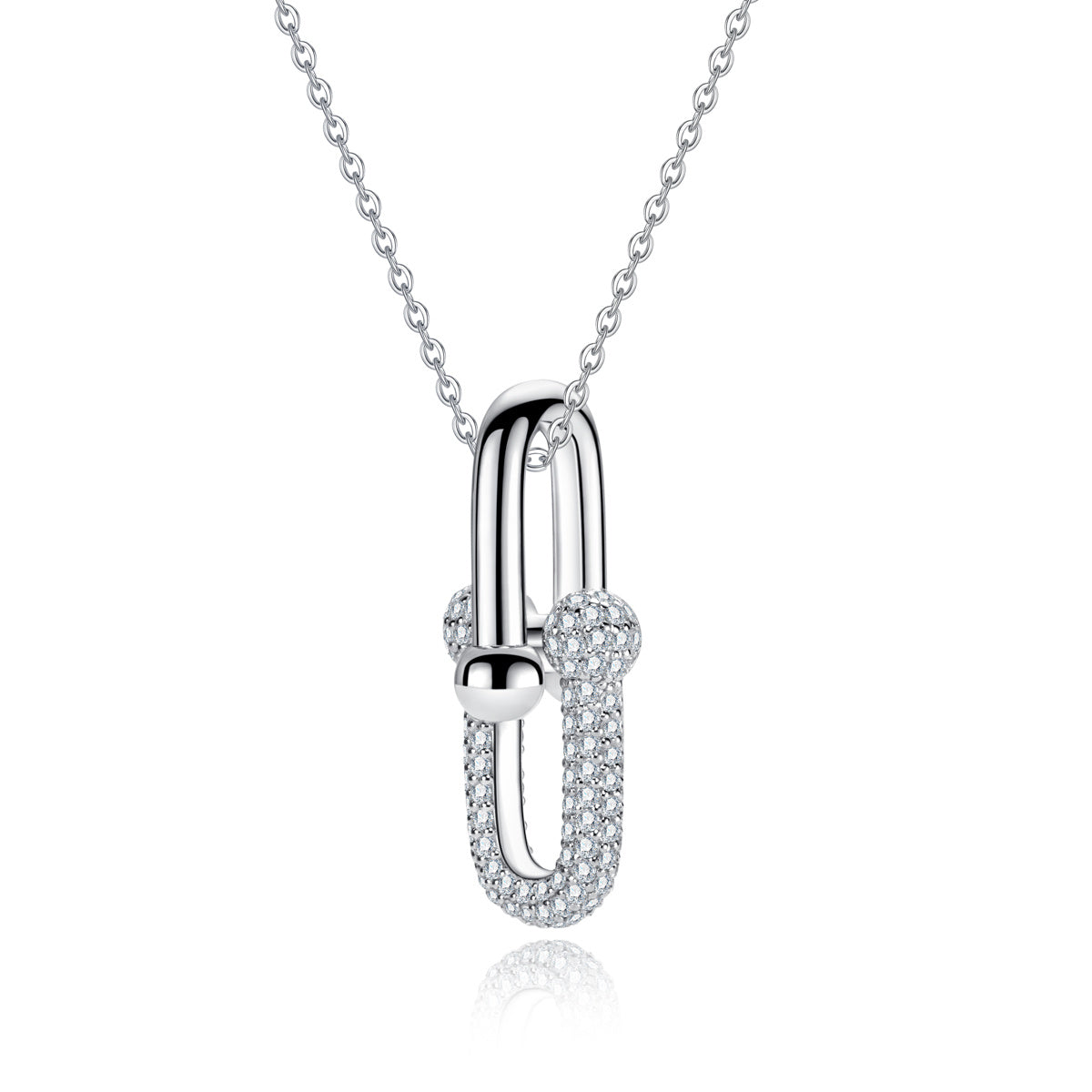 S925 Sterling Silver Moissanite U-Shape Pendant