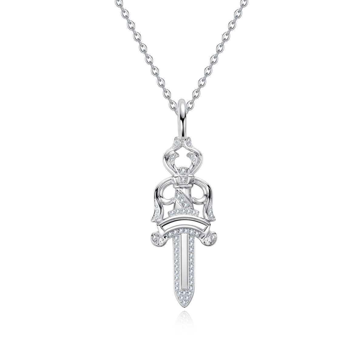 S925 Sterling Silver Moissanite Sword Pendant
