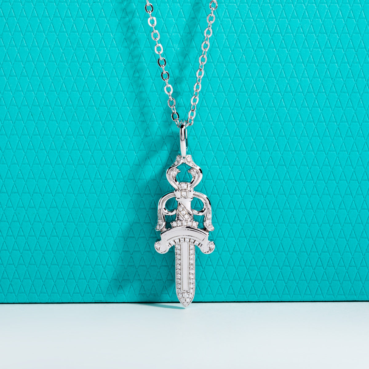 S925 Sterling Silver Moissanite Sword Pendant