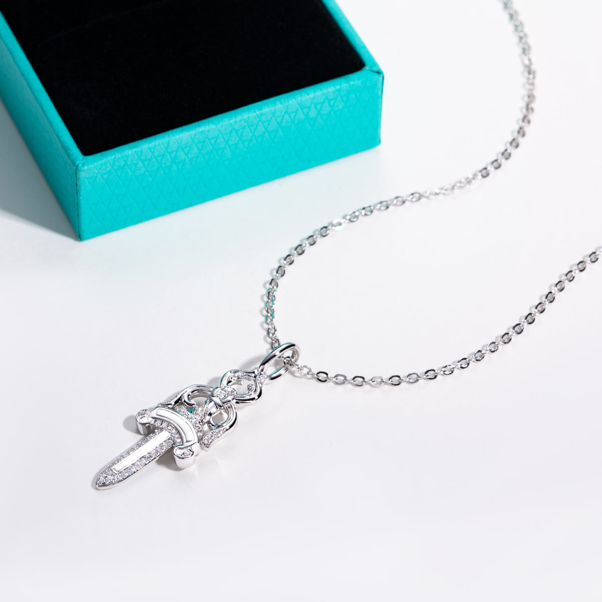 S925 Sterling Silver Moissanite Sword Pendant