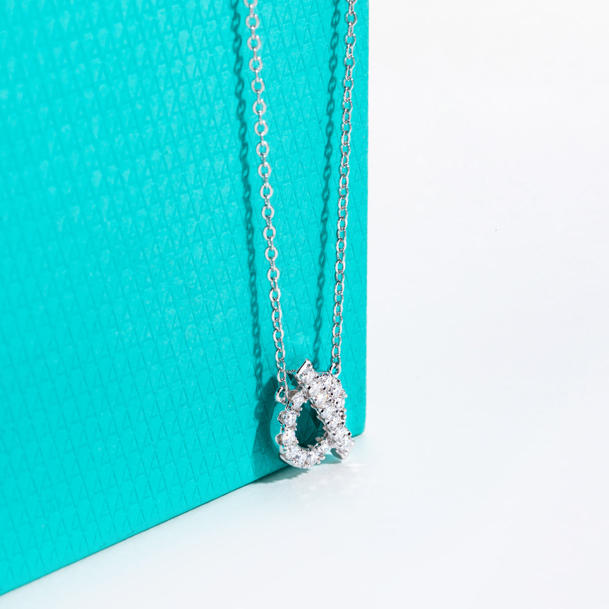 S925 Sterling Silver Full Paved Moissanite Small Q Clavicle Necklace