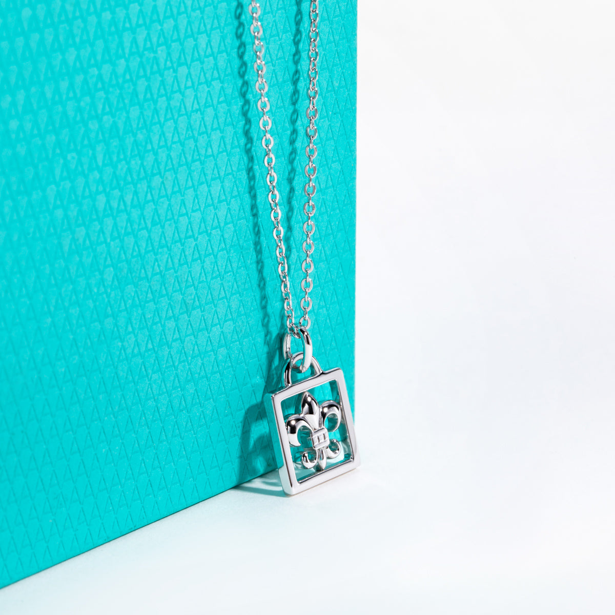 S925 Silver Moissanite Iris Lock Clavicle Chain Pendant
