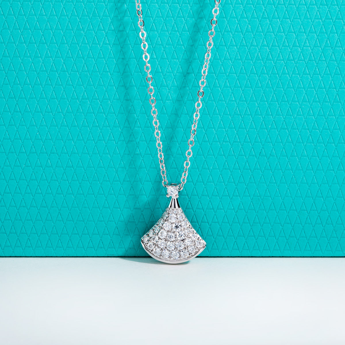 S925 Silver Moissanite Mini Dress Clavicle Chain Pendant
