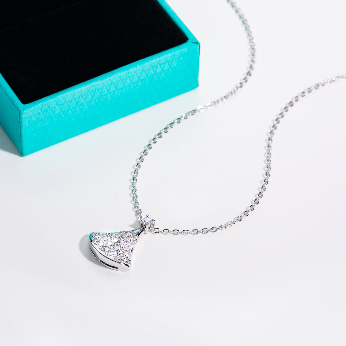 S925 Silver Moissanite Mini Dress Clavicle Chain Pendant