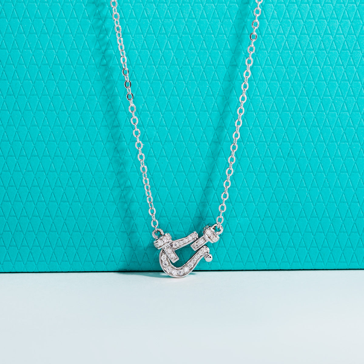 S925 Sterling Silver Moissanite Horseshoe Necklace