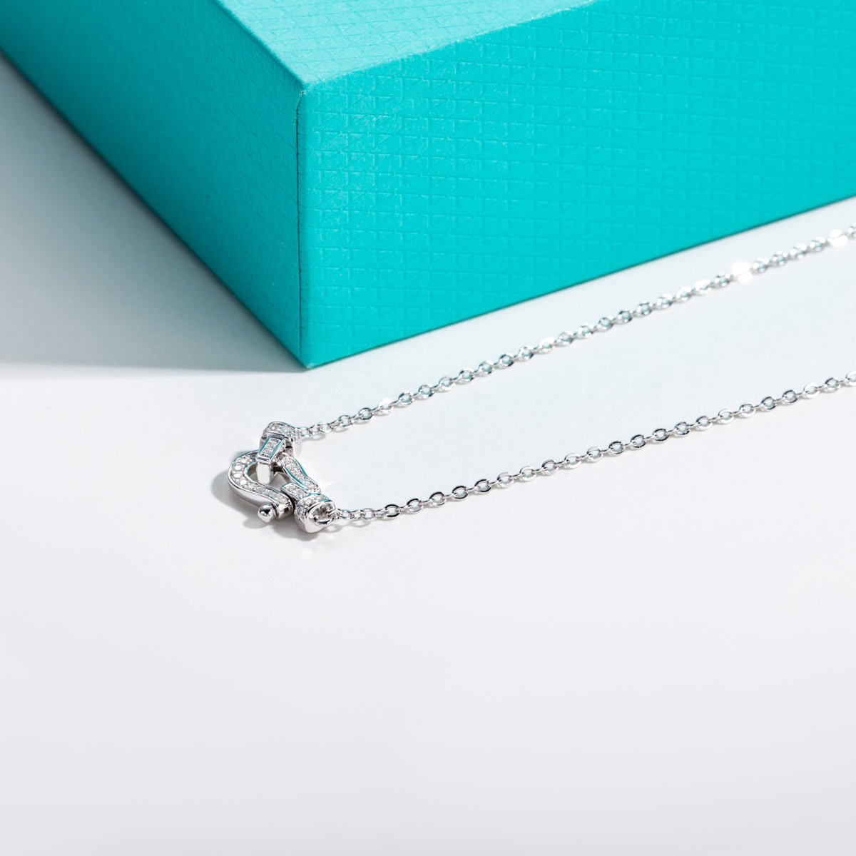S925 Sterling Silver Moissanite Horseshoe Necklace
