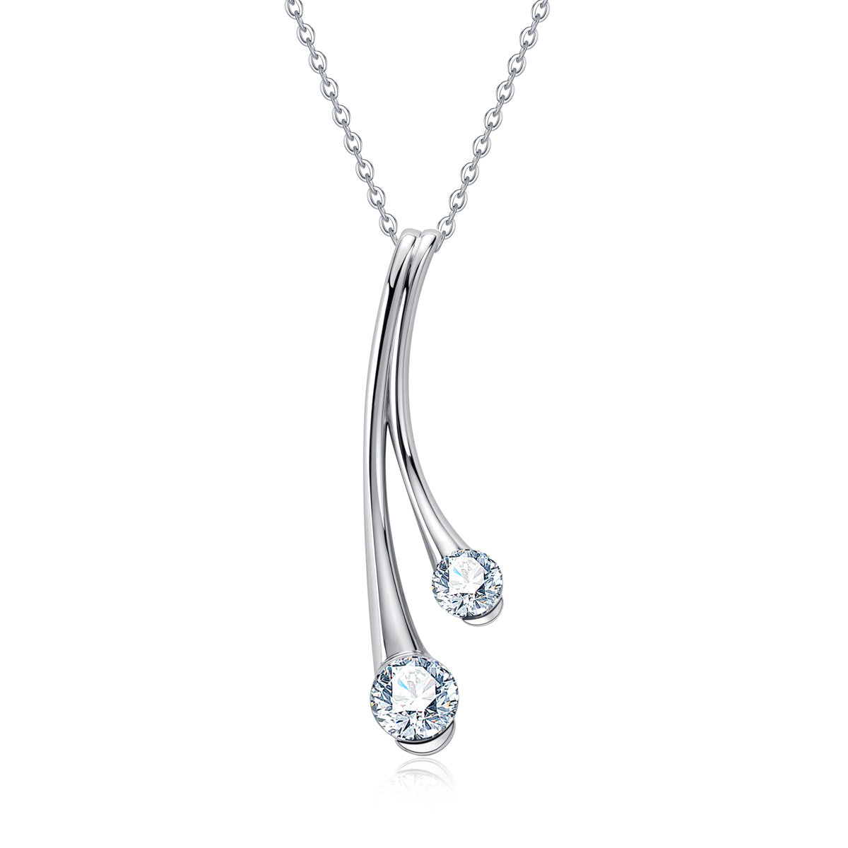 S925 Silver Pear Shape Moissanite Mermaid Tear Clavicle Necklace