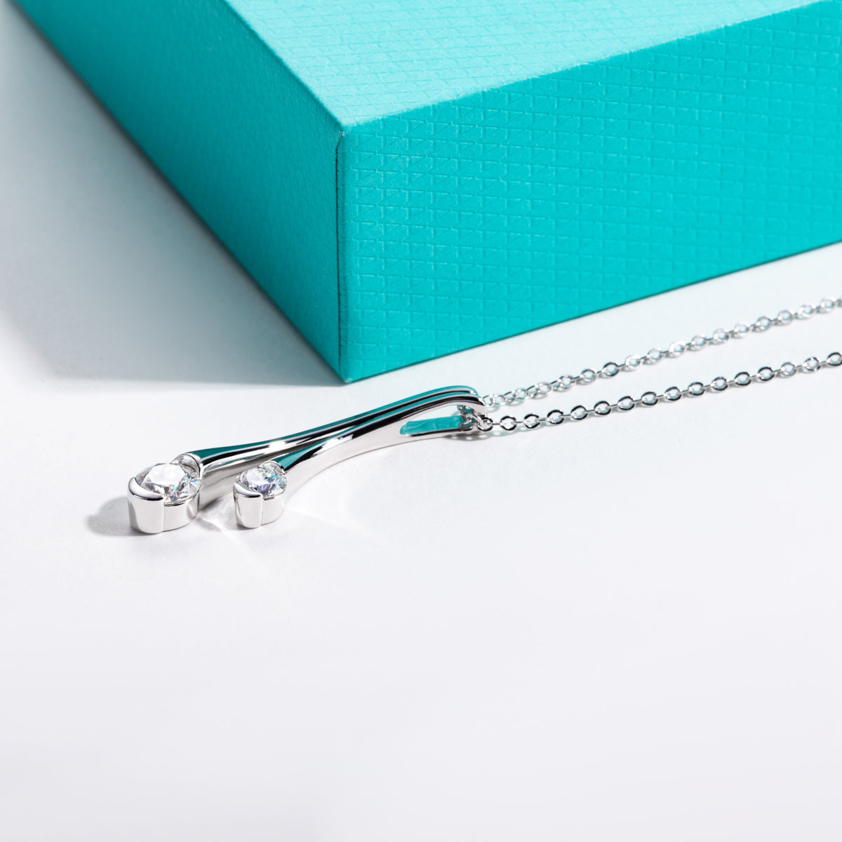 S925 Silver Pear Shape Moissanite Mermaid Tear Clavicle Necklace