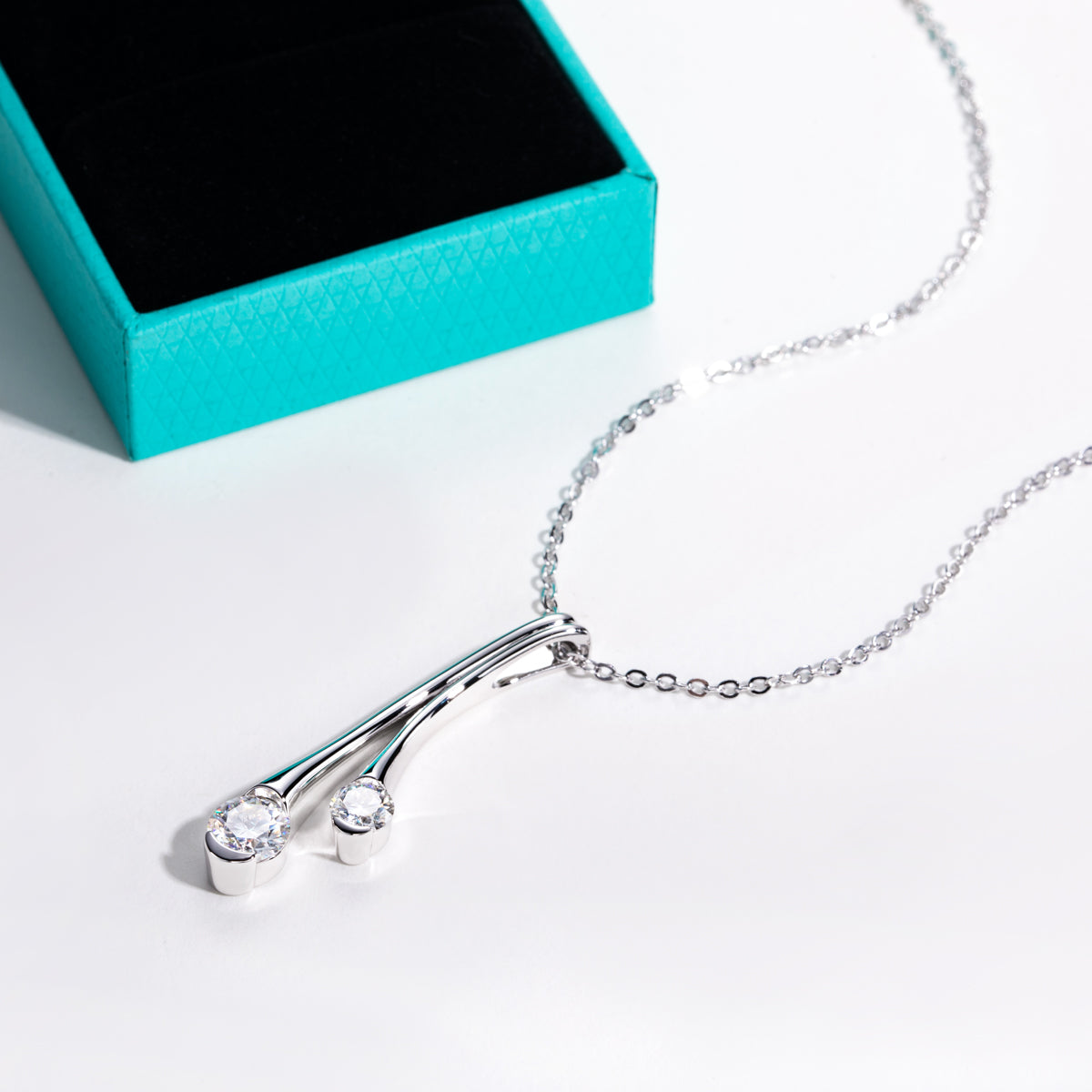 S925 Silver Pear Shape Moissanite Mermaid Tear Clavicle Necklace