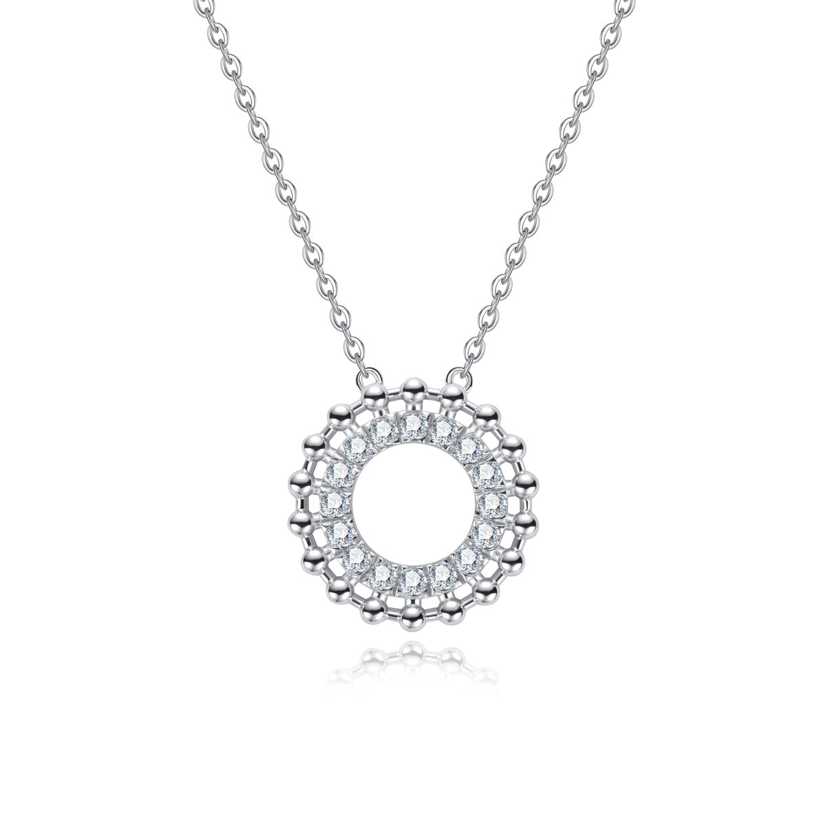 S925 Sterling Silver Moissanite Circle Choker Necklace